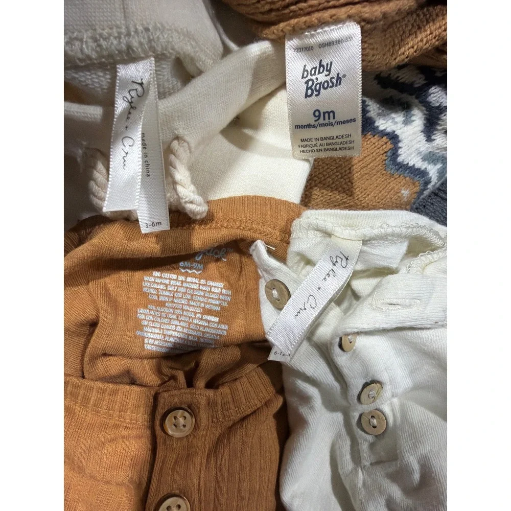 Rylee + Cru Cat&Jack Osh Kosh Baby Boy 3-12m Brown Cream Bundle Nordic Boho GUC*